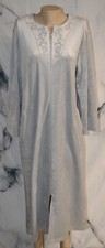 MISS ELAINE NEW NWT Gray Velour Zipped House Lounge Coat Dress Robe Medium