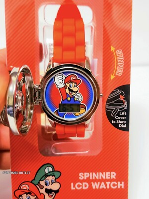Super Mario Watch Kids Digital Wristwatch Spinner LCD Reloj