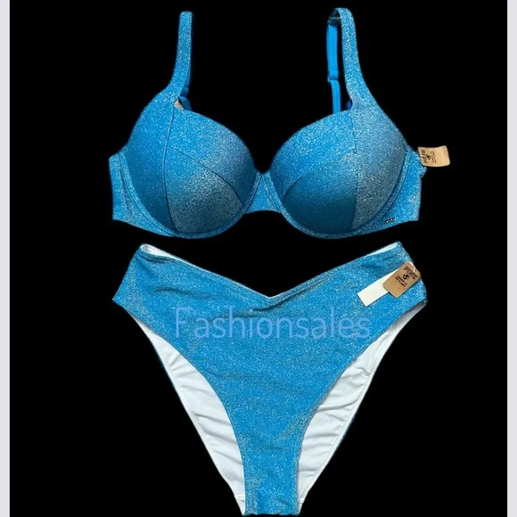 Pad 入り Victoria's secret push up bikini set VICTORIA'S SECRET SWIM Metal CHAIN Push Up Top Bra Bikini