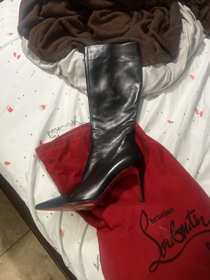 Christian Louboutin Eloise Botta Pointed Toe Knee High Boot - Image 3 of 3