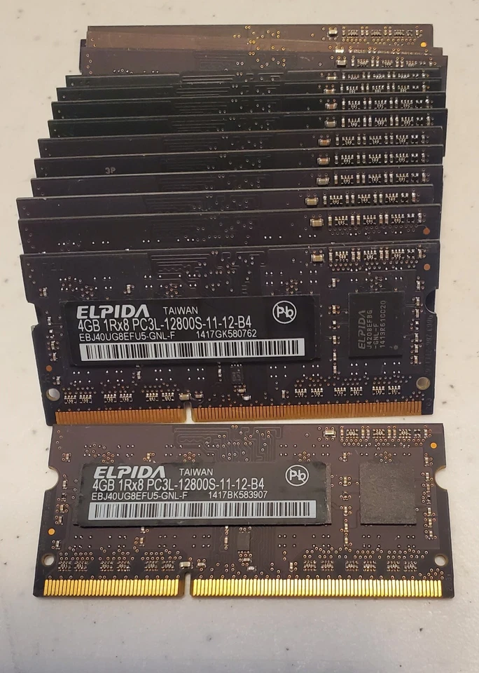 ELPIDA 4GB 1RX8 PC3L-12800S-11-12-B4 EBJ40UG8EFU5-GNL-F (LOT OF 4) - Image 2 of 2
