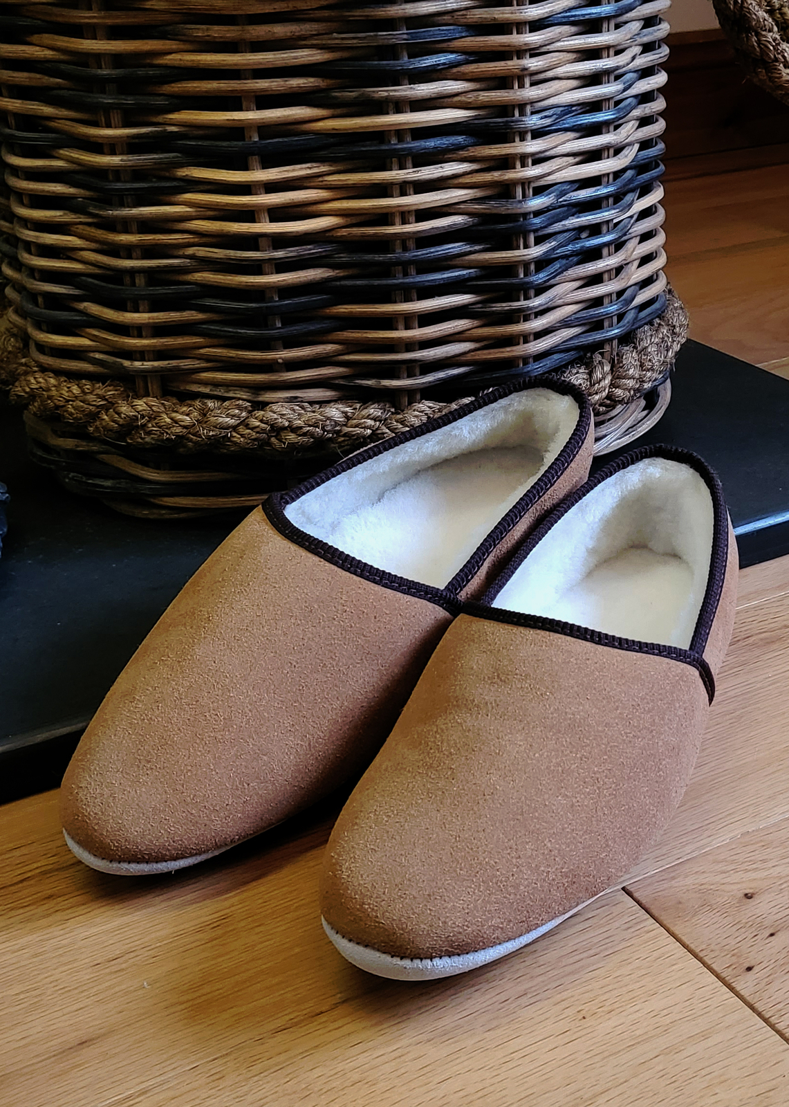 SAOLA Pantofole tradizionali da uomo in pelle scamosciata pelle di pecora premium pelle d'agnello di lusso