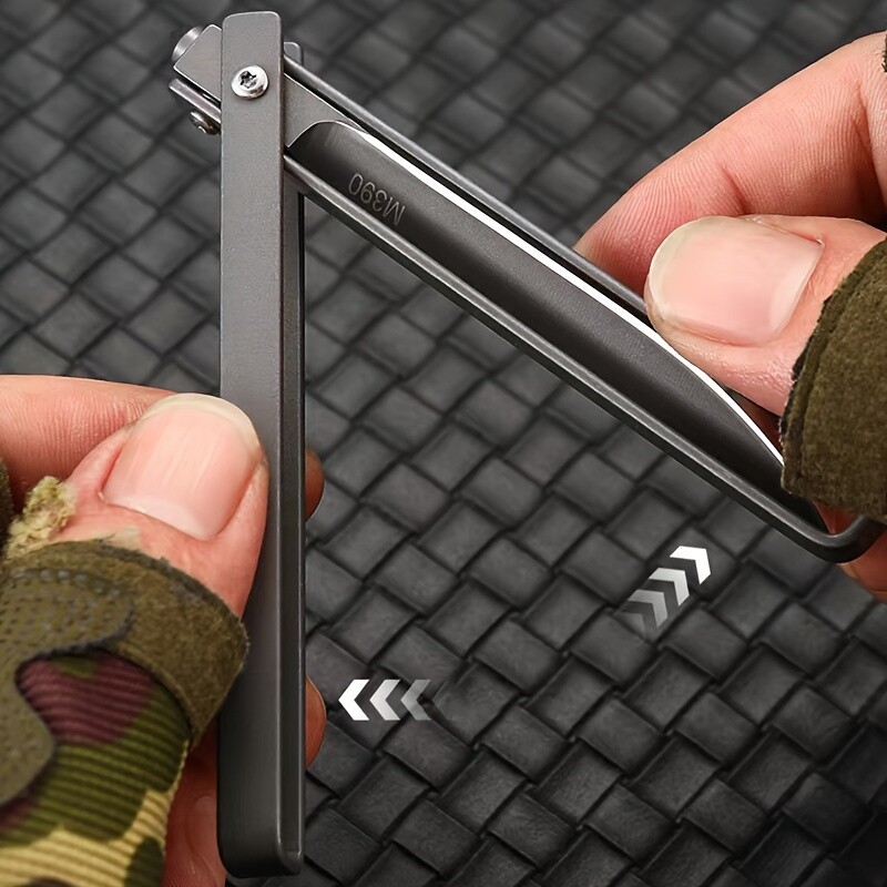 Folding Pocket Knife w Carry Case 7.5in Stainless Steel Rotating Folding Knife