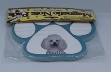 E&S Pets Magnetic Note Pad Dog Poodle White