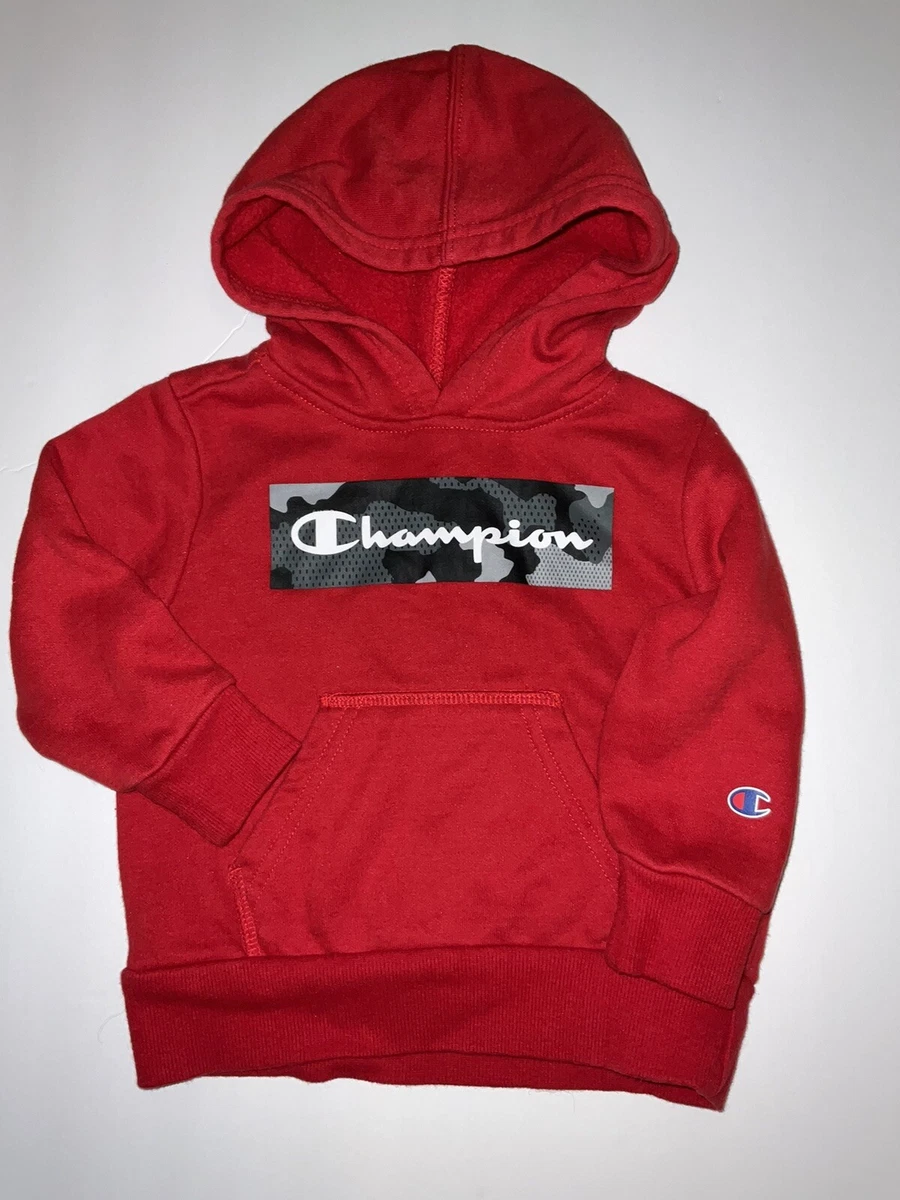 Champion hoodie size 18 months red black and gray camo