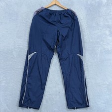 Vintage Nike Track Pants Womens M Blue Y2K Baggy Windbreaker Silver Tag 2000s