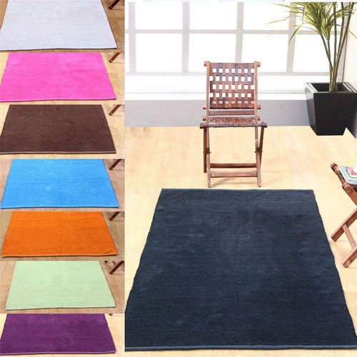 Cotton Chenille Rugs Blue Black Pink Orange Purple Green Carpet Kids Bath Mats