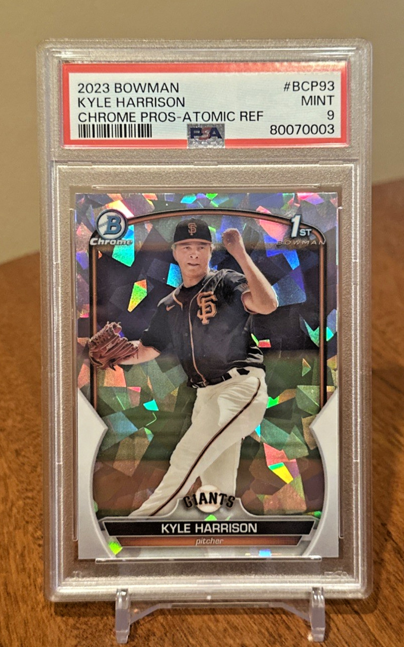 Kyle Harrison 2023 1st Bowman Chrome Atomic Refractor BCP93 GIANTS PSA 9 LOW POP