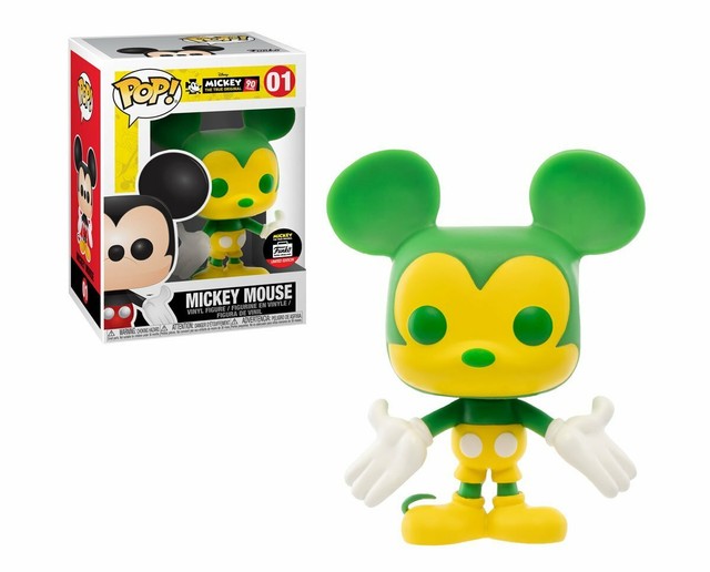 green and yellow mickey funko pop