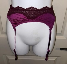 Summer 2022  VICTORIA'S SECRET Burgundy Wine Satin/Lace Garter Belt NWT  XS/S