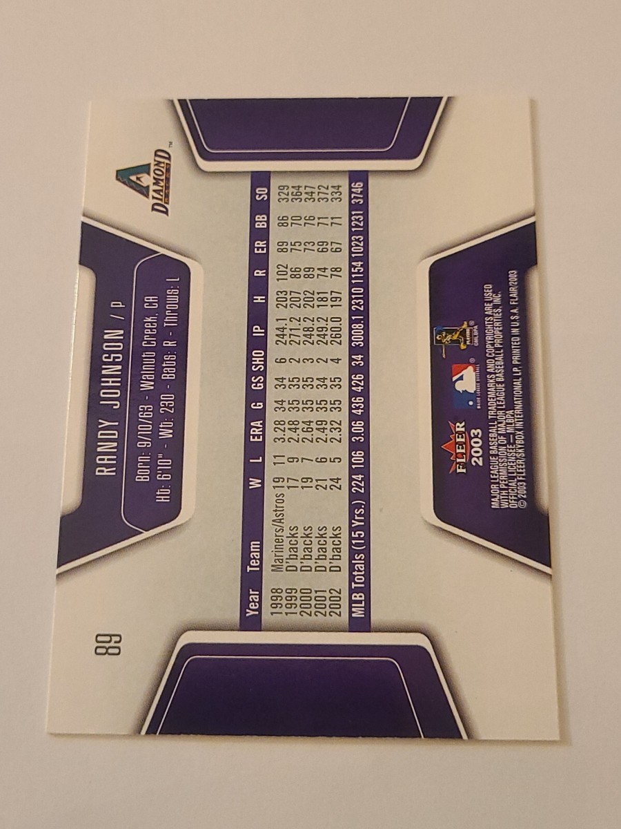 2003 Flair #89 Randy Johnson Arizona Diamondbacks | eBay