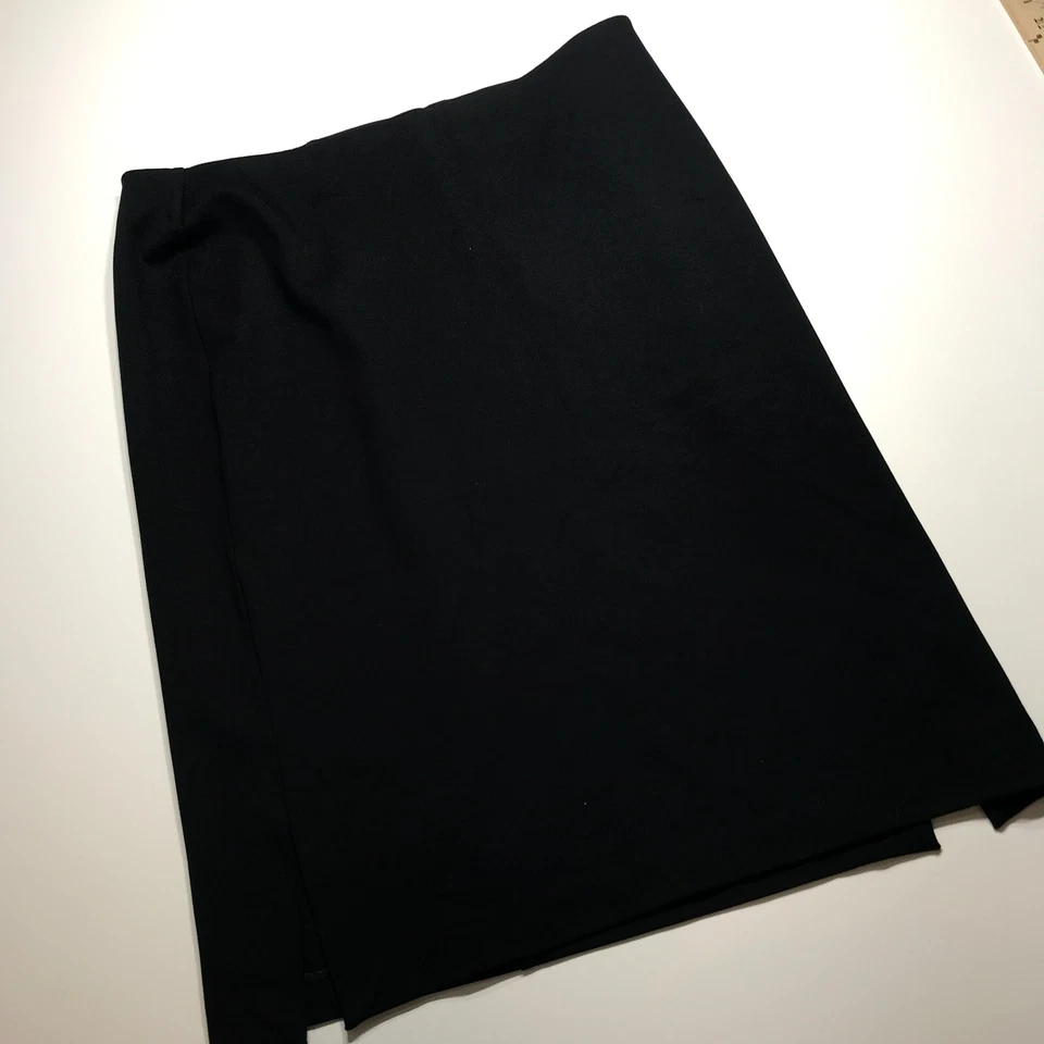 Falda Rafaella para mujer talla 14 Lápiz negro Doble abertura Tirar en Corpcore Career Office Foto 2 de 4