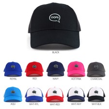 Oops Patch Youth Size Cotton Twill 6 Panel Mesh Basebal Cap- FREE SHIPPING