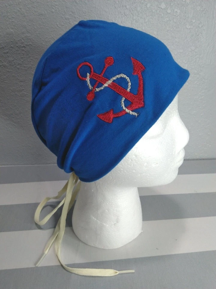 STRETCH NURSE SCRUB Cap Anchor Design Surgery Cap Gift for Nurses Hair cover - Image 2 of 4