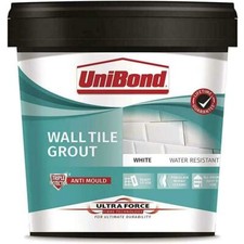 UniBond UF Anti-Mould Wall Tile Grout 1.38kg Ready Mixed Waterproof 3.2 m2 White