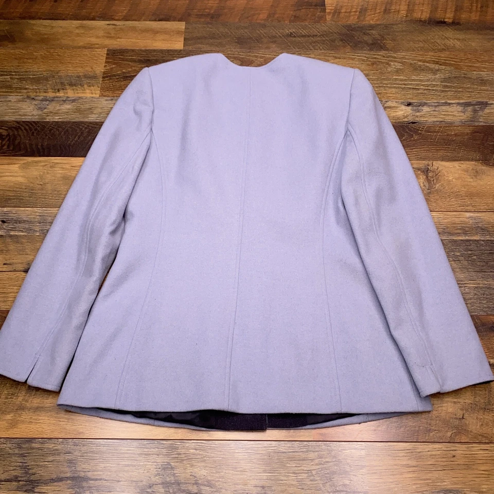 Chaqueta Blazer Tahari 8 Gris Lana Carrera Foto 2 de 4