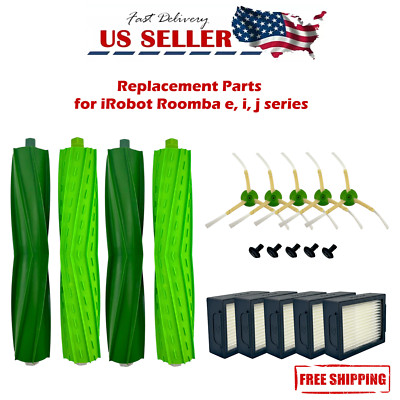 For iRobot Roomba Replacement Parts Side, Roller Brushes, Filters E6 E7 i3 i4+