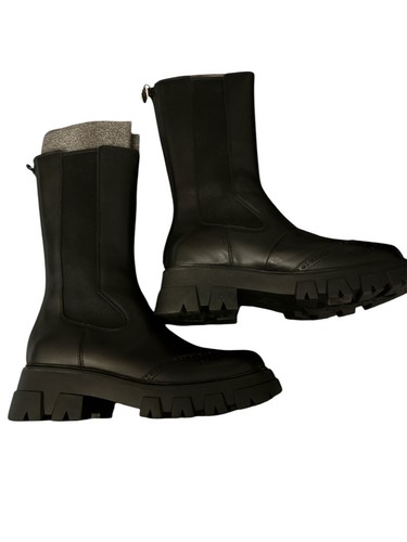 Ash Lennox Women's Black Leather Mid-Calf Boots Size 37/6.5 Women - Picture 2 of 6