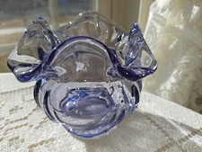 Vintage Fenton Lavender Wisteria Bowl Vase SPARKLING Exquisite RARE Color   