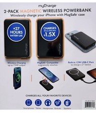myCharge Magnetic Wireless Powerbank USB-C 5000mAh 2 Pack Black