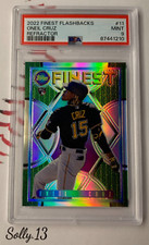 ONEIL CRUZ RC 💎 PSA MINT 9 pop 8! /70 2022 FINEST FLASHBACKS REFRACTOR #11 RARE
