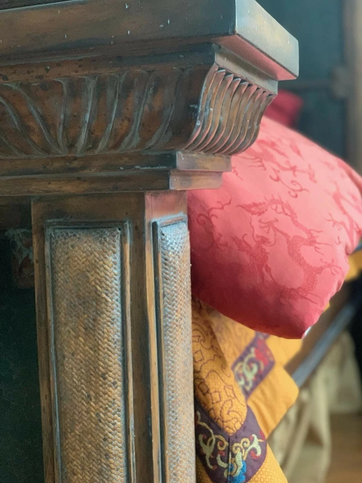 Juego de dormitorio Transitional Zen King Size, madera envejecida  Foto 4 de 4