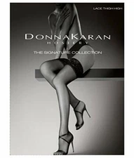 Donna Karan Lace Thigh High DKF007 Black Tall