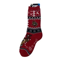 Ottawa Senators NHL Reindeer Sweater For Bare Feet Originals Socks Mens Medium