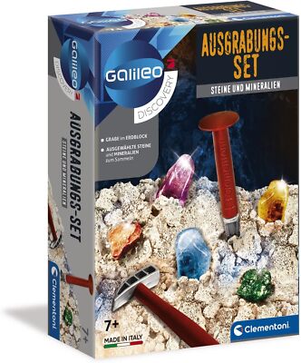 Clementoni Galileo Discovery   Ausgrabungs-Set Steine + Mineralien, Spielzeug