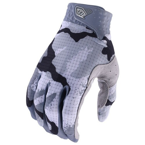 Troy Lee Designs Air Camo Riding Gloves – Grey/White, Size Medium, Mesh Material, Adult Unisex