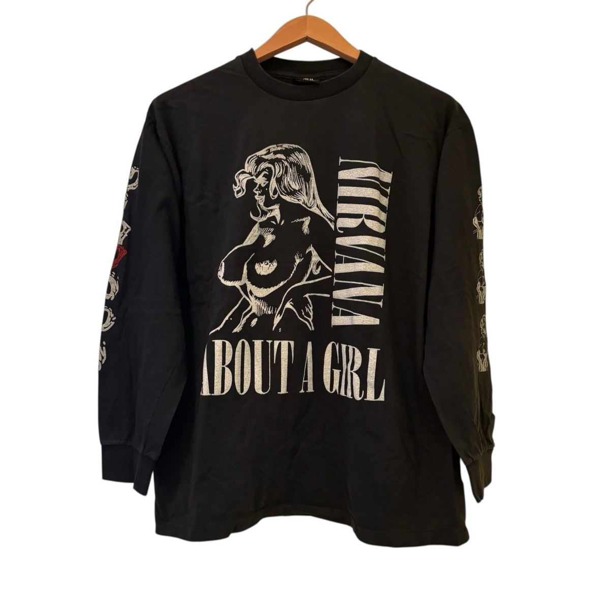 90s Nirvana Kurt About A Girl Band Long Sleeve Shirt Single Stitch 