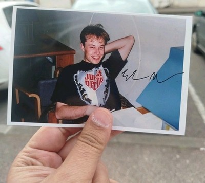 Elon Musk - Postkarte - Foto aus Kindheit - signiert - Space X - Tesla