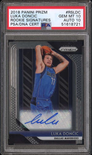 2018 PANINI PRIZM ROOKIE SIGNATURES #RSLDC LUKA DONCIC ROOKIE RC PSA 10 AUTO 10