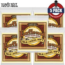 5-PACK Ernie Ball 2045 Earthwood Silk  Steel Soft Acoustic Guitar Strings 11-52