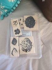 Hydrangea Flower Leaves Stampin' up 1998 Wood Rubber Stamp Set Never Used