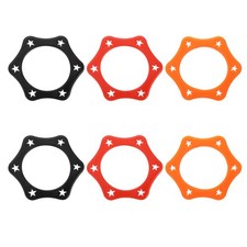 6 Pack 1.34" Hexagonal Rubber Mic Rolling Ring, Black/Orange/Red
