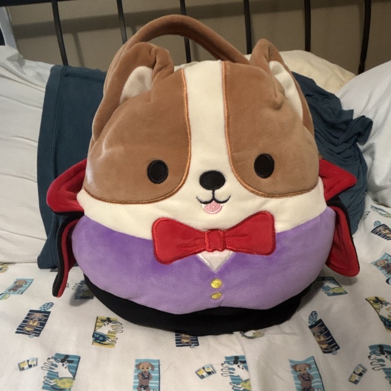 Squishmallows Reginald Dog Halloween Treat Pail Plush w/ Handle 2023