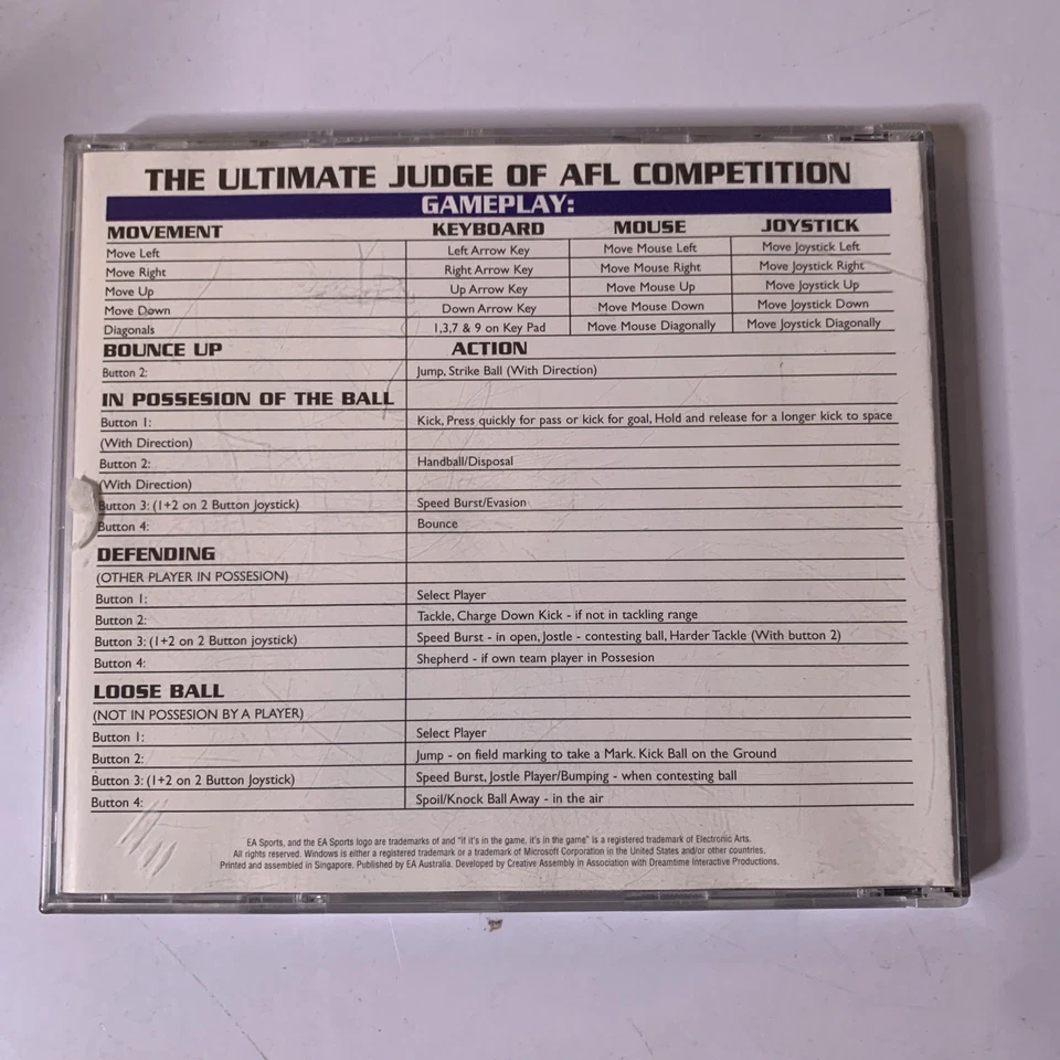 AFL 98 PC CD-ROM Windows Australian Rules Football Game - Image 2 of 4
