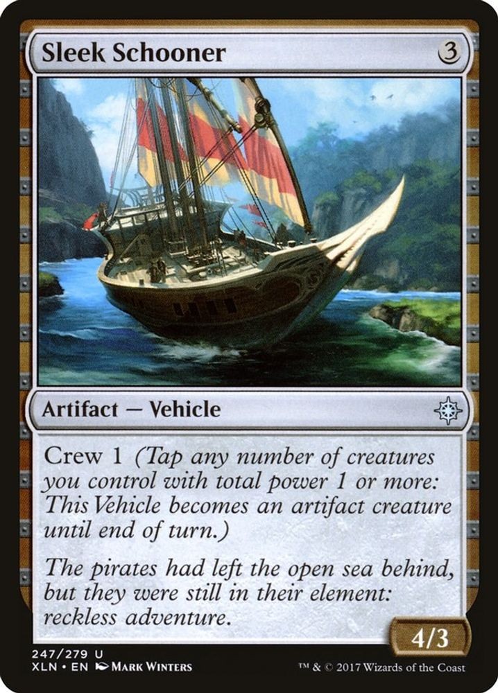 2017 Magic: The Gathering: Ixalan - Sleek Schooner (#247, U, Moderately Played)