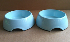 Pet Feeder Pair Blue Bowls for Small Dogs  Cats by Bowl-Mates