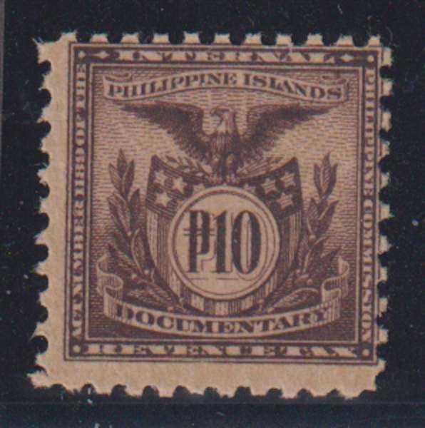 E7141: Philippines Island 10 Pesos Revenue Stamp, W738