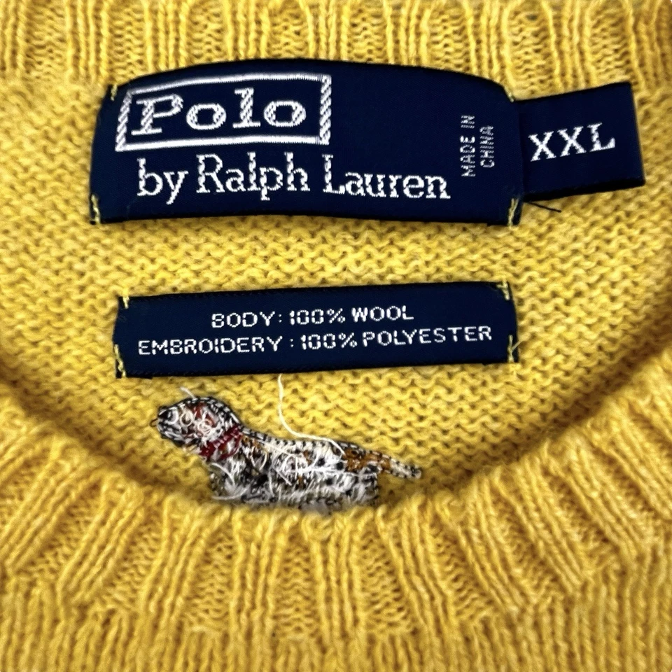 Suéter de Lana Polo Ralph Lauren De Colección 2XL Bordado Puntero de Caza Perro RARO Foto 3 de 4