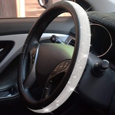 Coprivolante Auto Universale in Pelle con Strass Bling Copertura Volante in Fibr - Miniatura 7