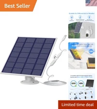 High Efficiency Solar Panel for Camera Power | 9.8ft Cable, Wall Mount Included