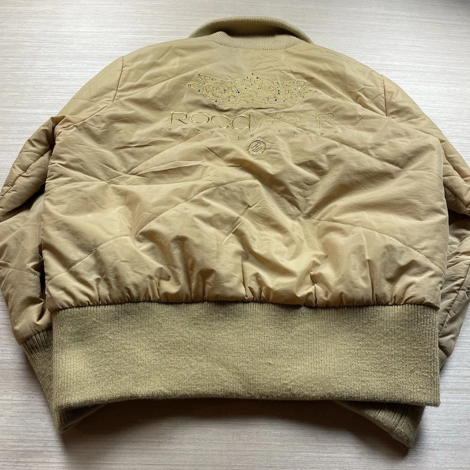 Y2K Vintage Rocawear Jacket Women’s Puffer Bling Rhinestone XL Gold - Image 3 of 4