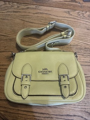 Coach Lucy Crossbody Bag Pale Lime Pebble Leather C6782