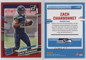 2023 Panini Donruss Rated Rookie Press Proof Red Zach Charbonnet #392 Rookie RC