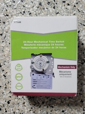 Y-T104M 24-Hour Mechanical Time Switch. Mechanism Only. 208-277V. DPST. NEW