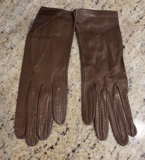 New Vintage Women's Size M 7.5 Brown Soft Leather Formal Gloves
