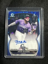 Jesus Bugarin 2023 Bowman Chrome 1st Blue Raywave Ref Auto /150 Rockies #CPA-JB
